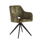 Chaise de salle à manger Emma - Velours Adore vert